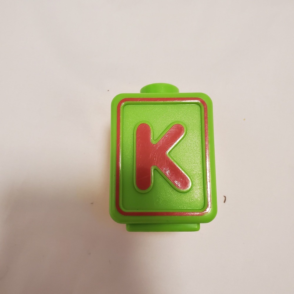 VTech Alphabet Activity Cube Replacement 2 Sided  K X Yellow Green Letter Block